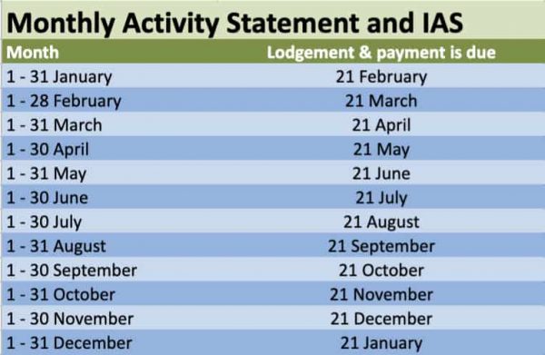 monthly activity statements